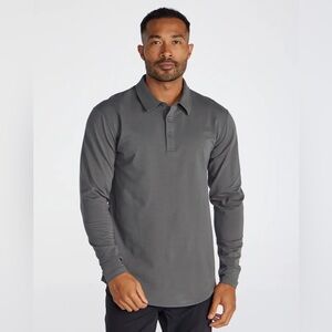 Bylt Basics Men’s Drop-Cut Long Sleeve: LUX Polo charcoal XL